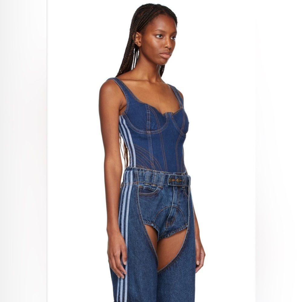 IVY PARK ADIDAS Rodeo Beyonce Denim Bodysuit Size Small VGUC - Picture 6 of 11